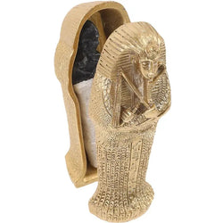 Golden Sarcophagus With Mummy Figurine Set.