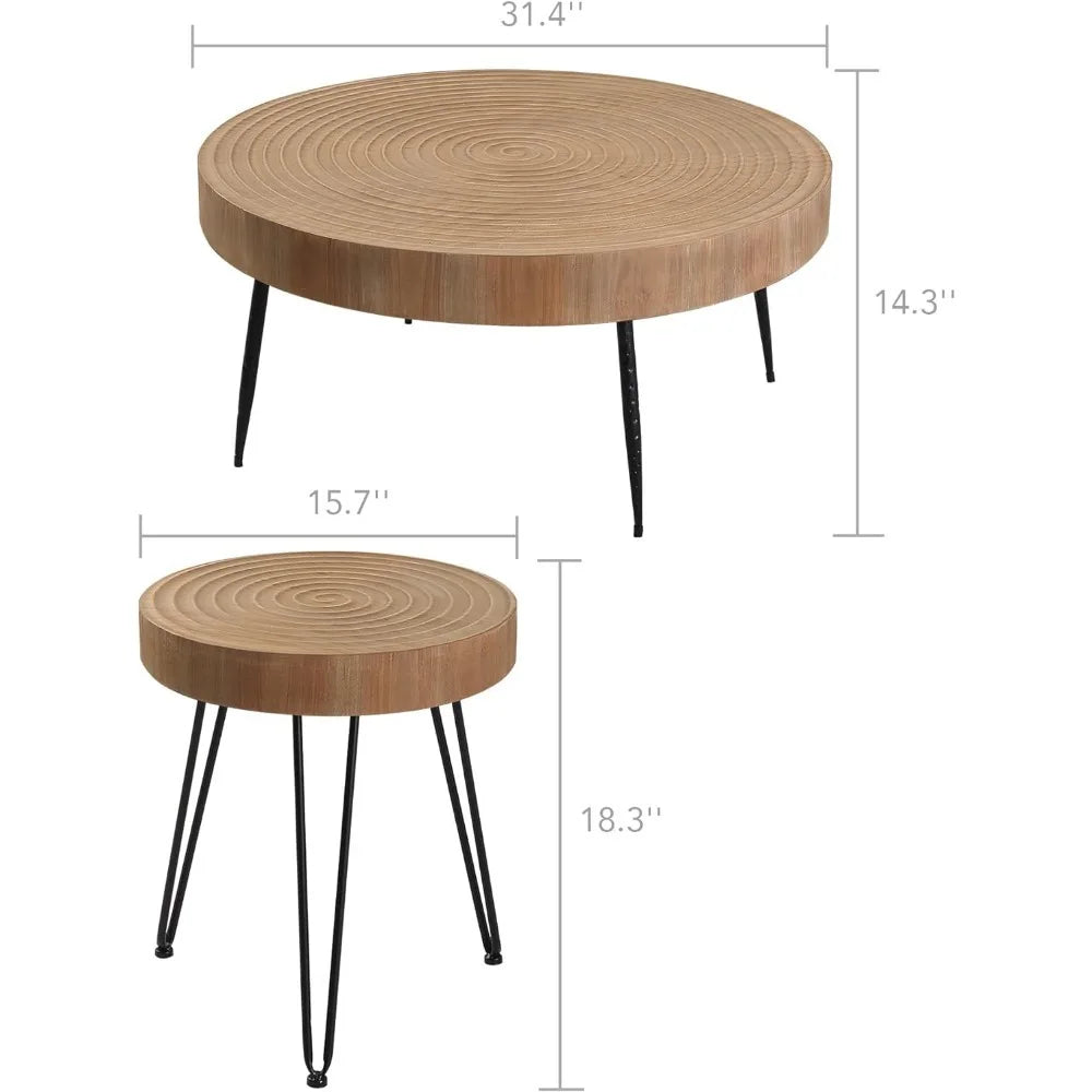 Modern Circle Coffee Table Set: Functional Elegance for Your Living Space.