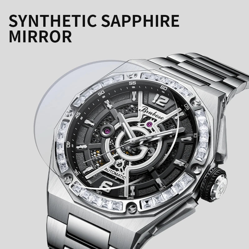 Men's Mechanical Watch Stainless Steel Dial Business.