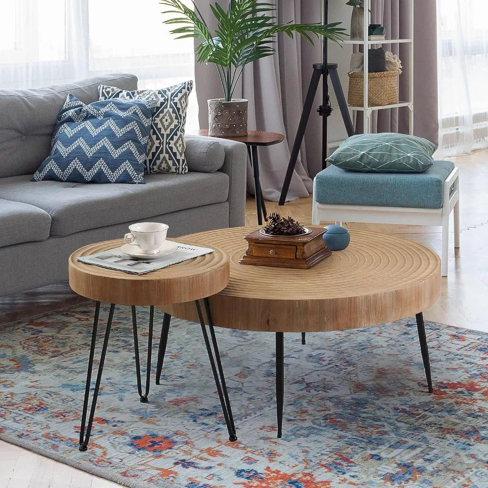 Modern Circle Coffee Table Set: Functional Elegance for Your Living Space.