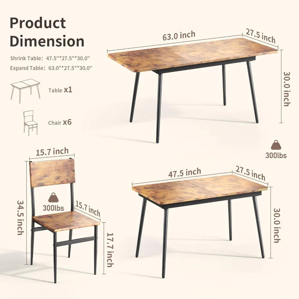 Extendable Dining Table Set: Stylish Dining.