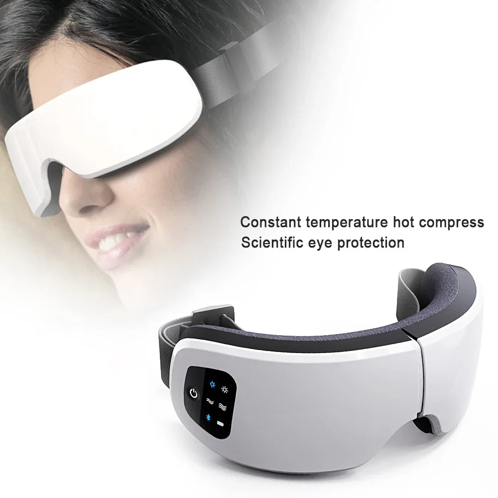 Foldable Eye Massager USB Charging Smart Eye Mask Vibrator Hot Compress Bluetooth Musice Eye Care Heating Fatigue Relief Device