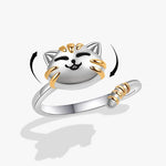 Cute Cartoon Kitty Woman Anxiety Relaxing Ring.