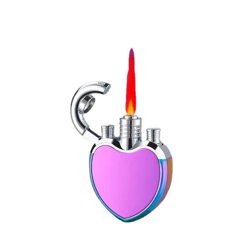 NEW Jet Lighter Love Heart Shaped Red Flame.