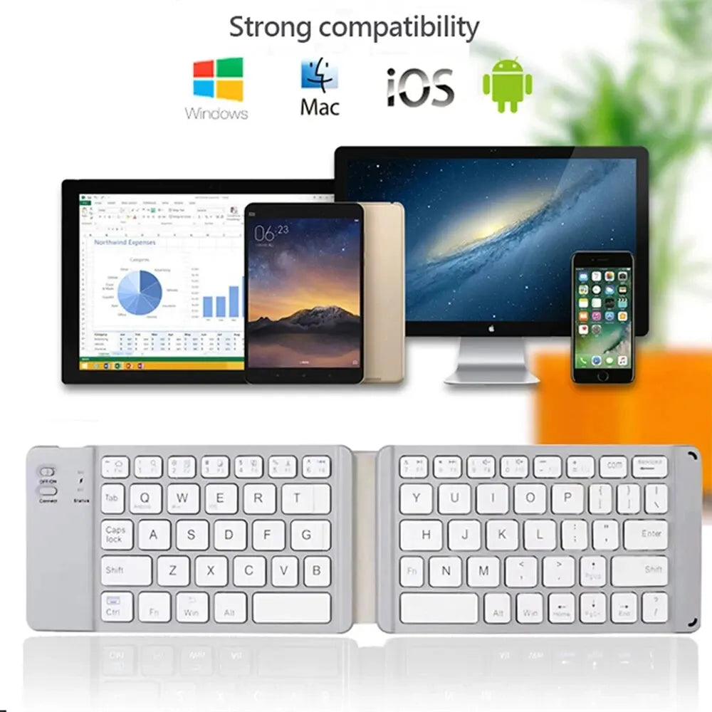 Folding Bluetooth Keyboard For IPAD Mobile Tablet Notebook.