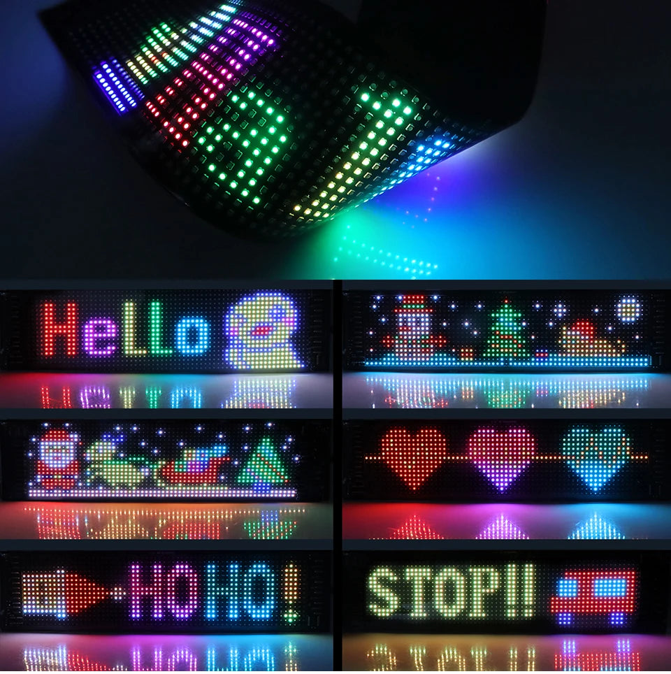 Smart Bluetooth LED Display Screen Message Scrolling Sign Board Ultra-thin Soft Flexible Advertising Light For Store Car Display