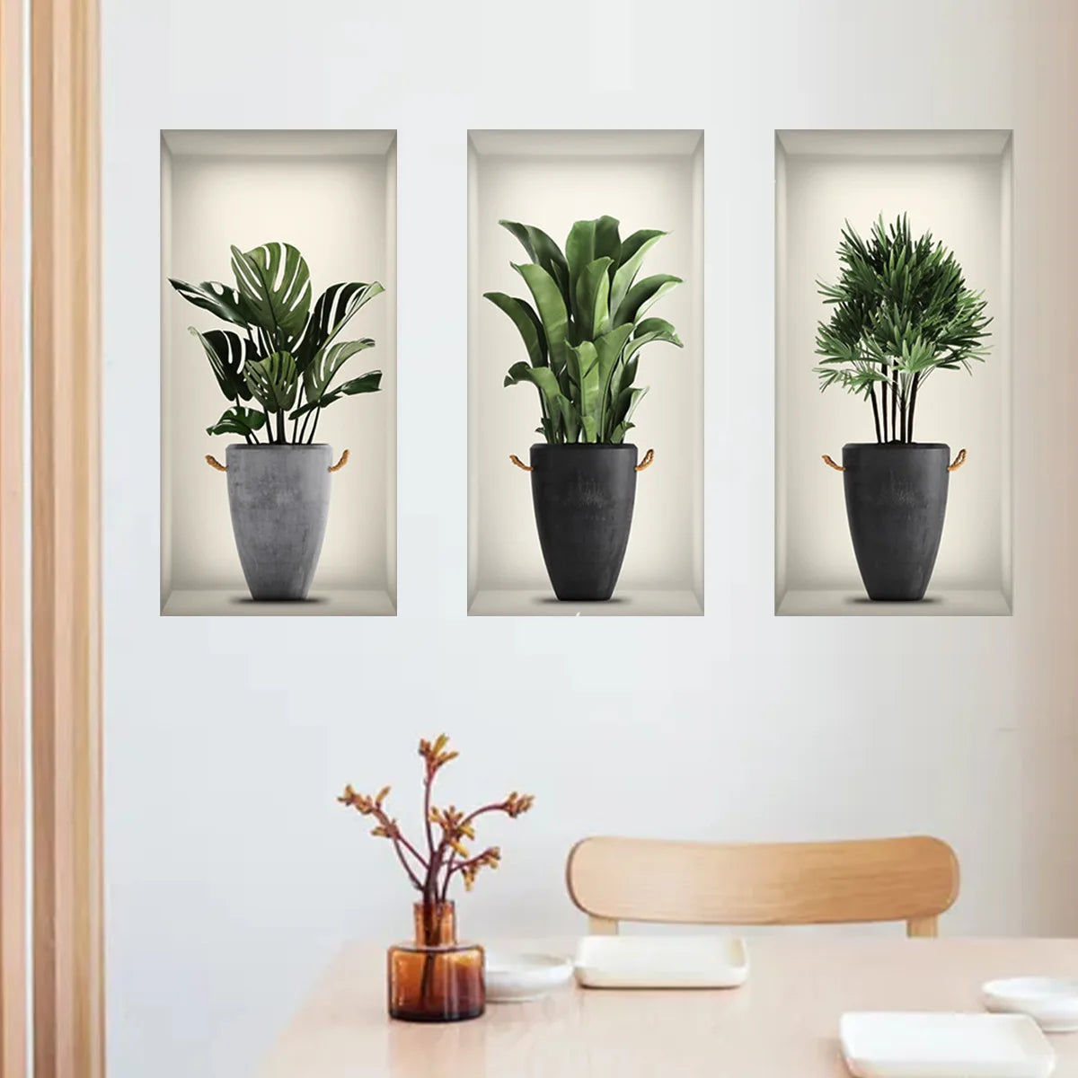 Wall Art Stickers Simulate 3D Three-dimensional Potted.