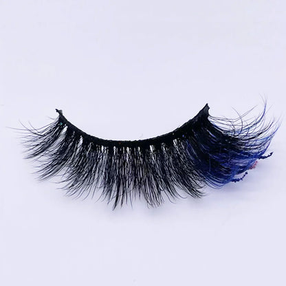 New glitter ombre Colored Lashes 20MM Mink Lashes Wholesale Dramatic Colorful Natural Eyelashes Extension Make up Fake Eyelashes