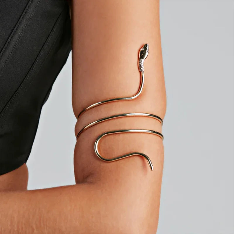 Punk Coiled Snake Upper Arm Cuff.