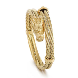 Gold Color Double Chain Dragon Bangle