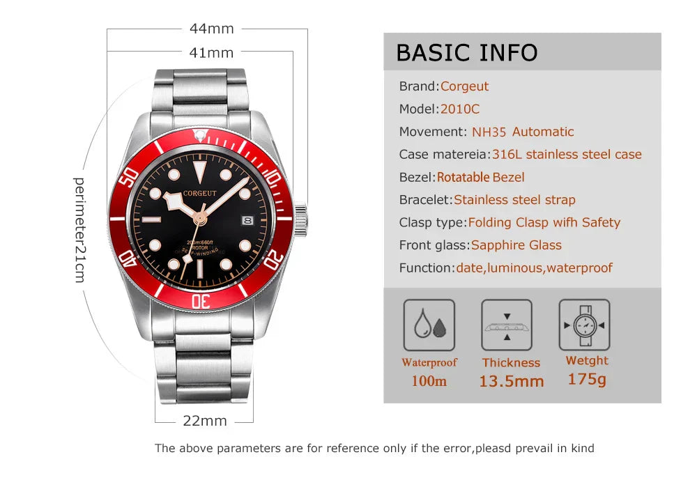 Men Luxury Business Watch Steel Automatic.