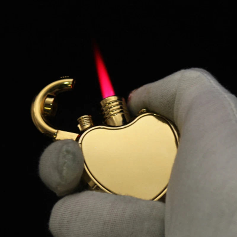 NEW Jet Lighter Love Heart Shaped Red Flame.