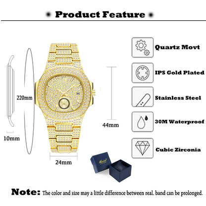 Waterproof Watches For Male Hand Clock.