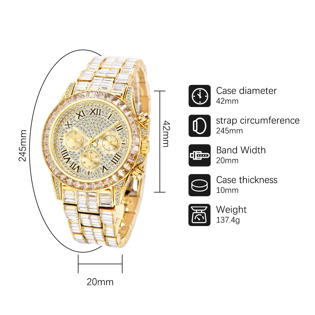 Luxury Quartz Watches For Male Gold.