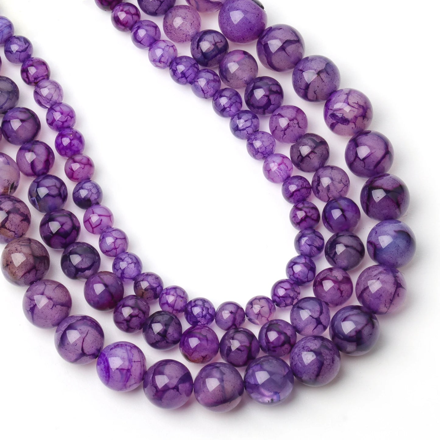 Purple Dragon Veins Agate Beads Natural Stone.