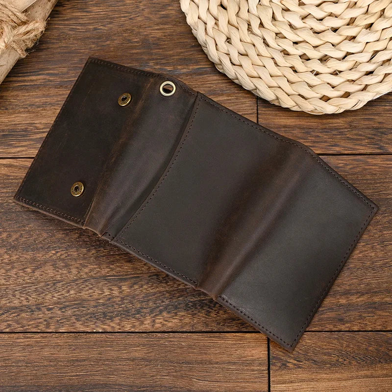 Cowhide Short Wallet Luxury Brand Men.