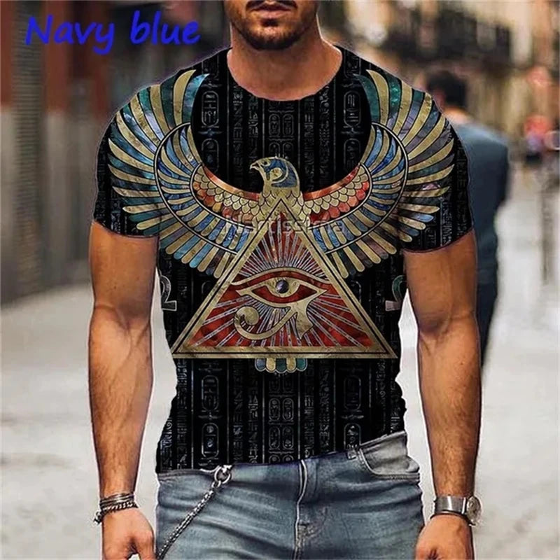 Egyptian Pharaoh 3D Printed T-Shirt Personality Ancient Horus Egyptian God Eye Egyptian Pharaoh Fashion Unisex Streetwear TShirt