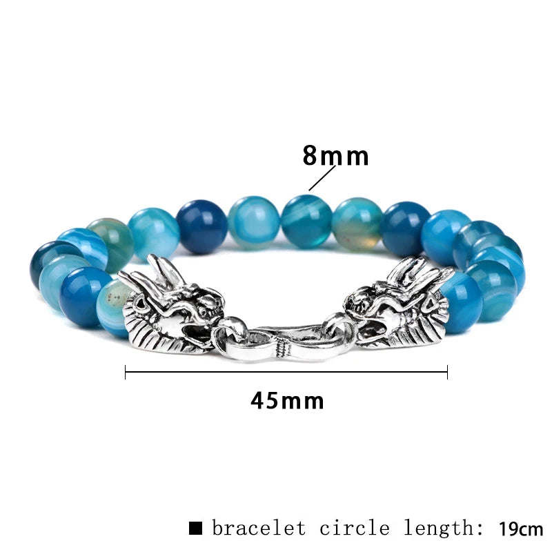 Metal Dragon Charm Beaded Bracelet Fashion