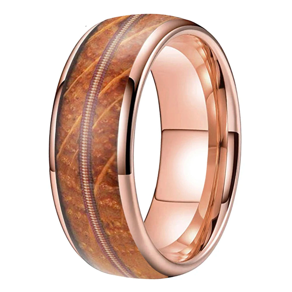 Men Women Tungsten Carbide Ring Barrel Oak .