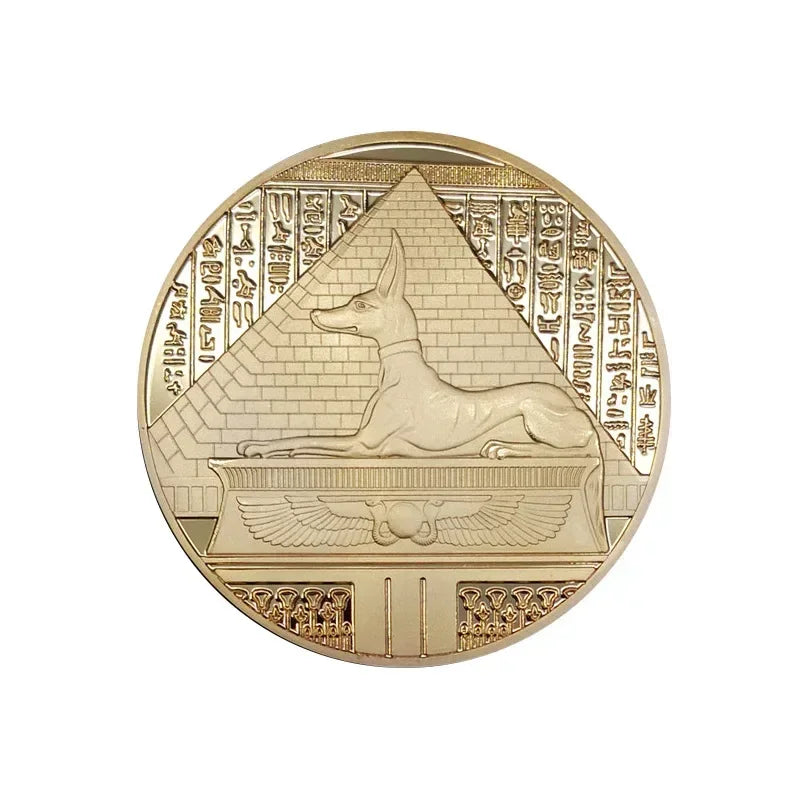 Anubis coin, Egyptian mythology, Gold plated coin, Commemorative coin, Ancient Egypt, Coin collection, Collectible coin, Egyptian god Anubis, Replica coin, Gift idea, Coin enthusiast, Historical coin, Mythological coin, Ancient culture, Symbolic coin,