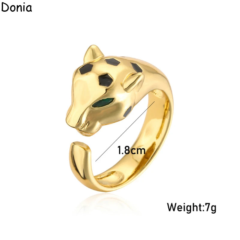 Jewelry European and American Glossy Leopard Ring.