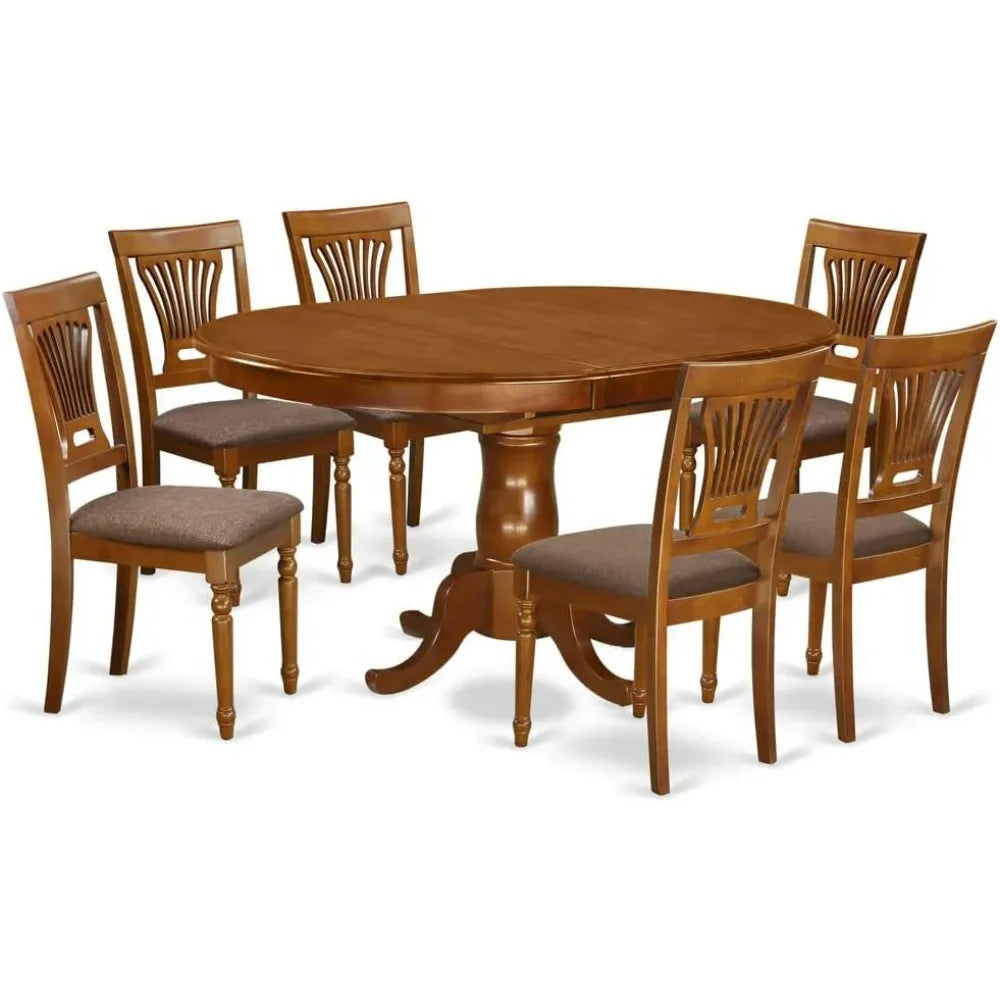 Elegant 7-Piece Oval Table Set.