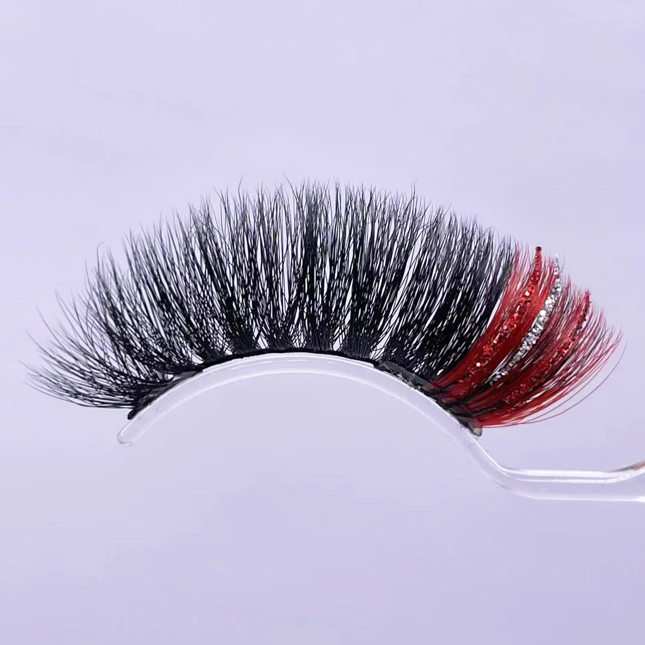 New glitter ombre Colored Lashes 20MM Mink Lashes Wholesale Dramatic Colorful Natural Eyelashes Extension Make up Fake Eyelashes