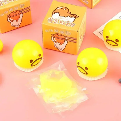 50PC Squishy Puking Egg Yolk Stress Ball With Yellow Goop Relieve Stress Toy Funny Squeeze Tricky Antistress Disgusting Egg Toys