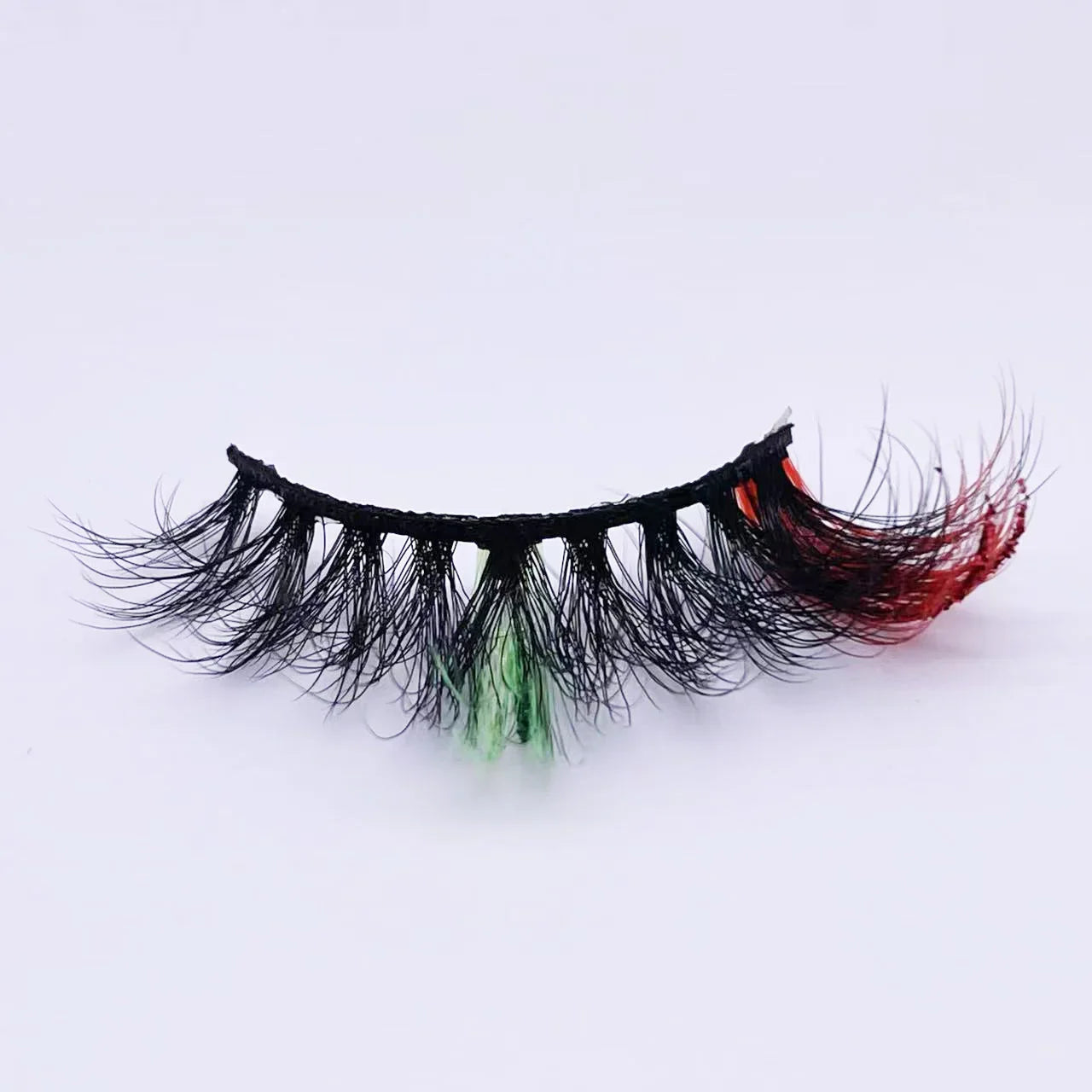 New glitter ombre Colored Lashes 20MM Mink Lashes Wholesale Dramatic Colorful Natural Eyelashes Extension Make up Fake Eyelashes