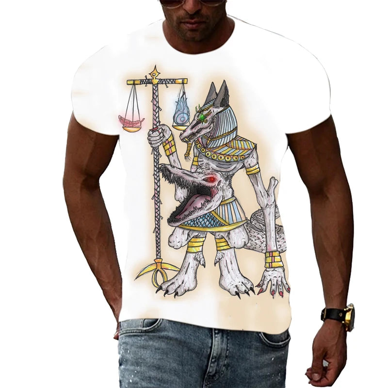 New Fashion Cool Style Anubis 3d Print Men's T Shirt.