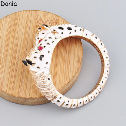 Donia Jewelry European and American fashion personality zebra titanium steel micro-inlaid zircon animal luxury bracelet