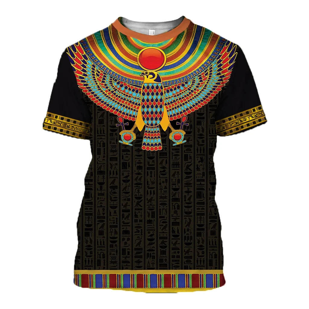 Summer Trend Men's T-shirt Egyptian God Eye Horus 3D Printed Street Harajuku Short Sleeve Casual Large Size O Neck Quality Shirt