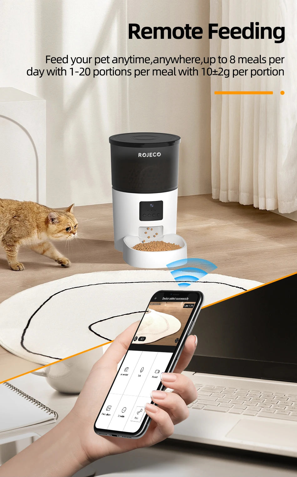 Automatic Cat Feeder With Camera Video Cat Food.