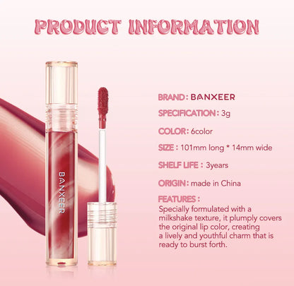 BANXEER Lip Gloss Lip Glaze Moisturizing Lightweight Non-sticky.