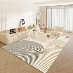 Japanese Style Rugs for Bedroom Thick Washable Floor Mat Fluffy Soft Lounge Rug Cream Color Living Room Decoration Stripe Carpet