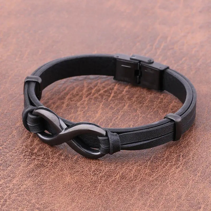 Fashion New Style Leather Bracelet Infinity Logo Special Popular Pattern Men&