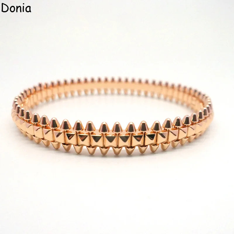 Donia jewelry new European and American fashion glossy rivet titanium steel luxury retro bracelet