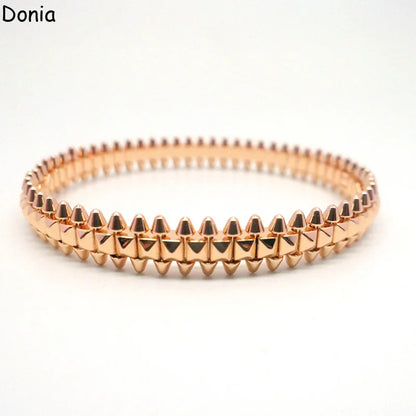 Donia jewelry new European and American fashion glossy rivet titanium steel luxury retro bracelet