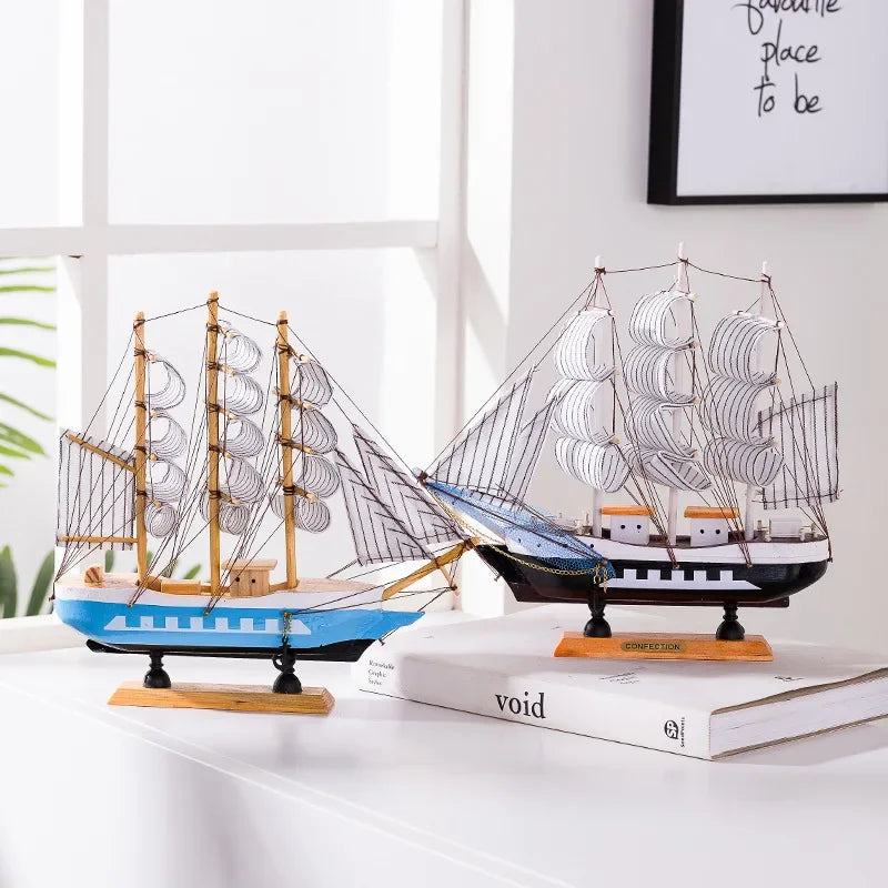 New Wooden Sailboat Model Office Living Room Decoration.