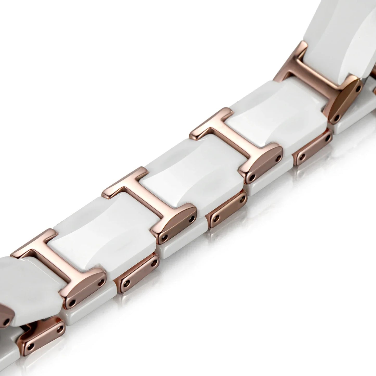 Ceramic Titanium Steel Bracelet Ivory White.