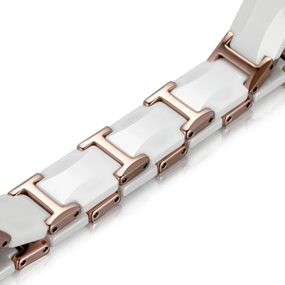 Ceramic Titanium Steel Bracelet Ivory White.