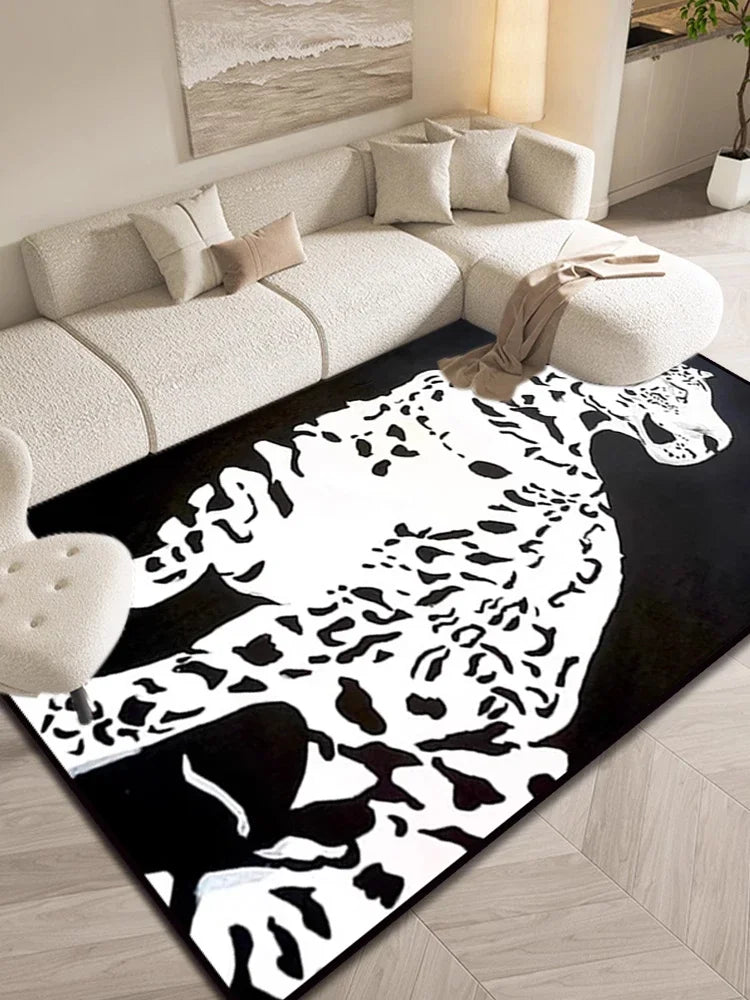 Nordic Leopard Print Living Room Carpet Fashion Bedroom Bedside Soft Floor Mat Cloakroom Leisure Area Plush Rug Ковер Tapis 러그