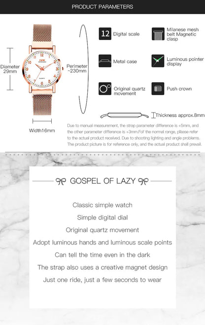 OPK Elegant Woman Watch Waterproof Fashion Quartz Ladies Wristwatches Luminous Luxury Classics Women&