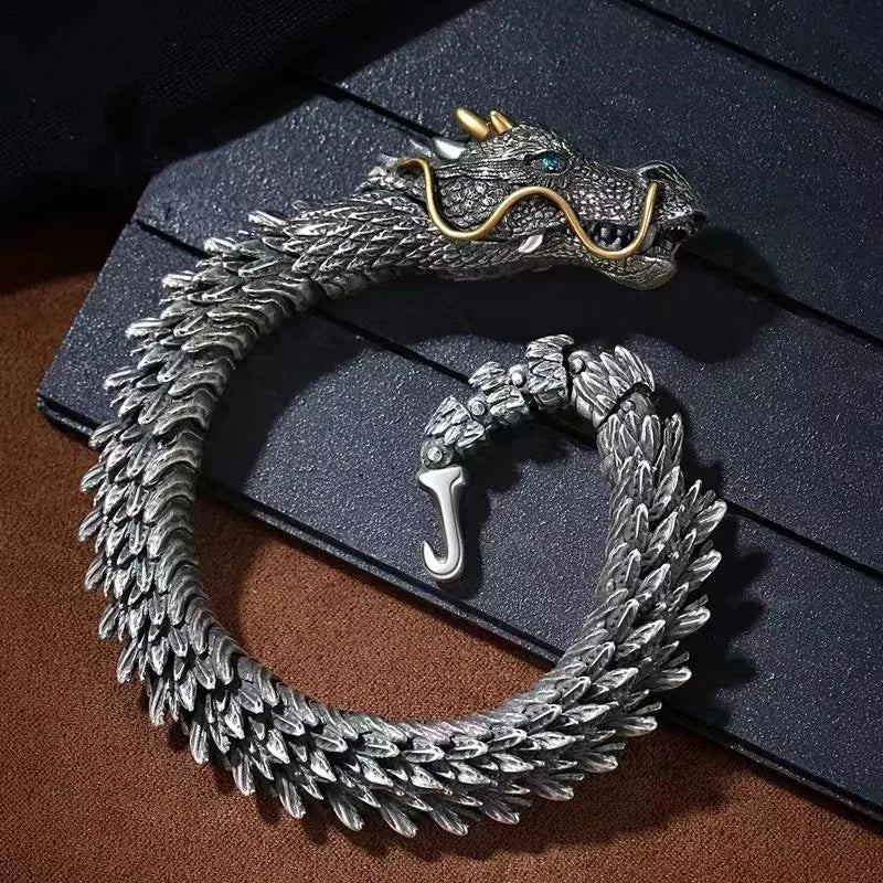 2022 Viking Gothic Black Gun Dragon Bracelet.