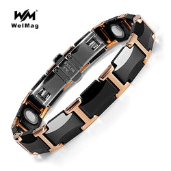 WelMag Full Magnetic Bracelets For Men Health Energy Fashion Black Ceramic Bangles Unisex Wristband Luxury Jewelry Women Gifts