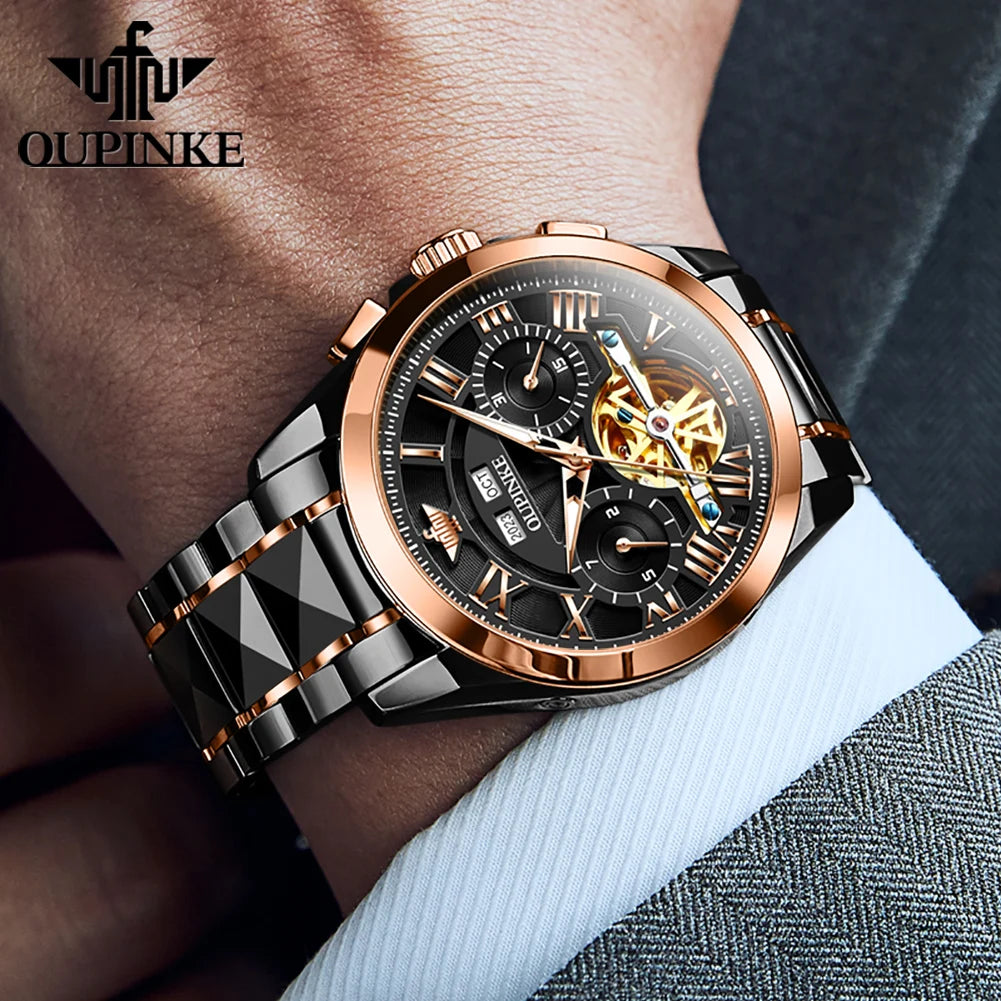 OUPINKE 3236 Top Brand Original Mechanical Watch For Men 50M Waterproof Luxury Men's Watches Automatic Man Dress Wristwatch