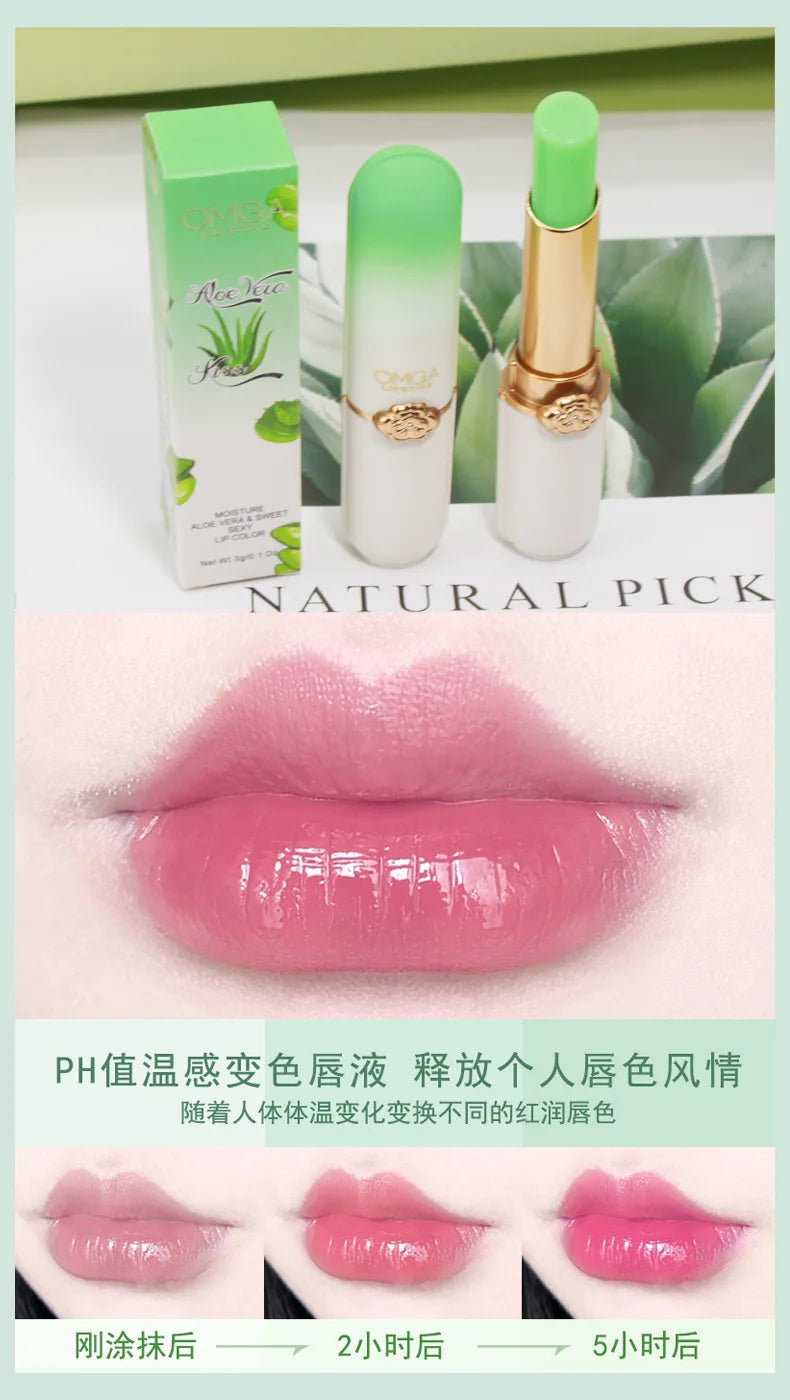 Peach Color Lip Balm Crystal Temperature Change Lipstick Girl Moisturizing LongLasting Lip Gloss Makeup Lip Care Repair Cosmetic