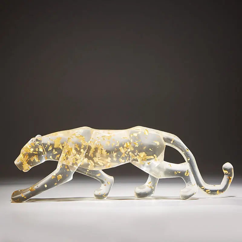 Modern Fortune Transparent Money Leopard Resin Adornments.