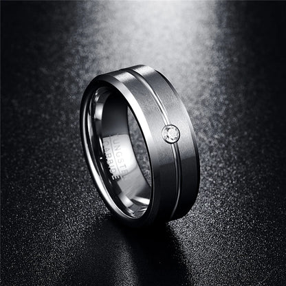 Tungsten Carbide Ring Classic Men Ring Faceted Wedding Bands Men&