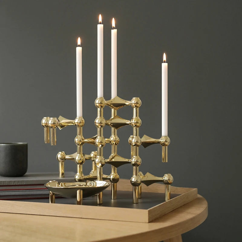 Creative Molecular Metal Candlesticks Decoration Luxury.